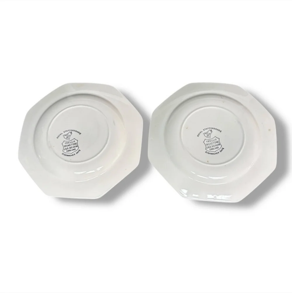 J. & G. MEAKIN “Trellis Blue” Ironstone 7” Dessert Pie Plates Set of Two